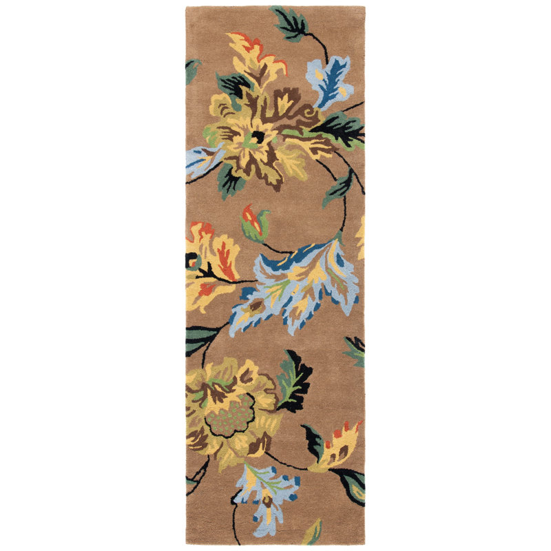 Soho Hand Tufted Wool And Viscose Floral Rug, Runner 2'6" x 6'