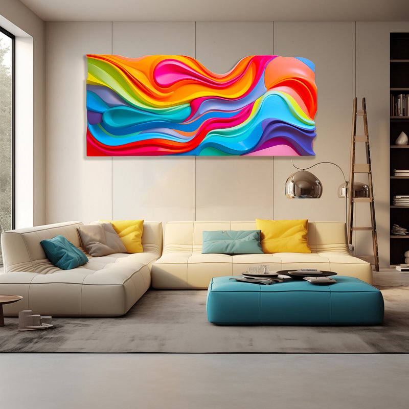 Printed Acrylic Artworks Wall Deco USA MADE Groovy Wavy Stripe Wall Art – Abstract Acrylic Wall Decor by uniQstiQ