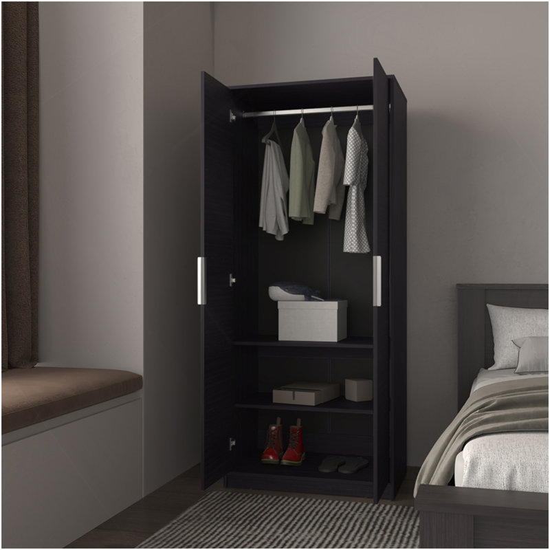 Armoire Trappe Eco, chambre, noir, Noir