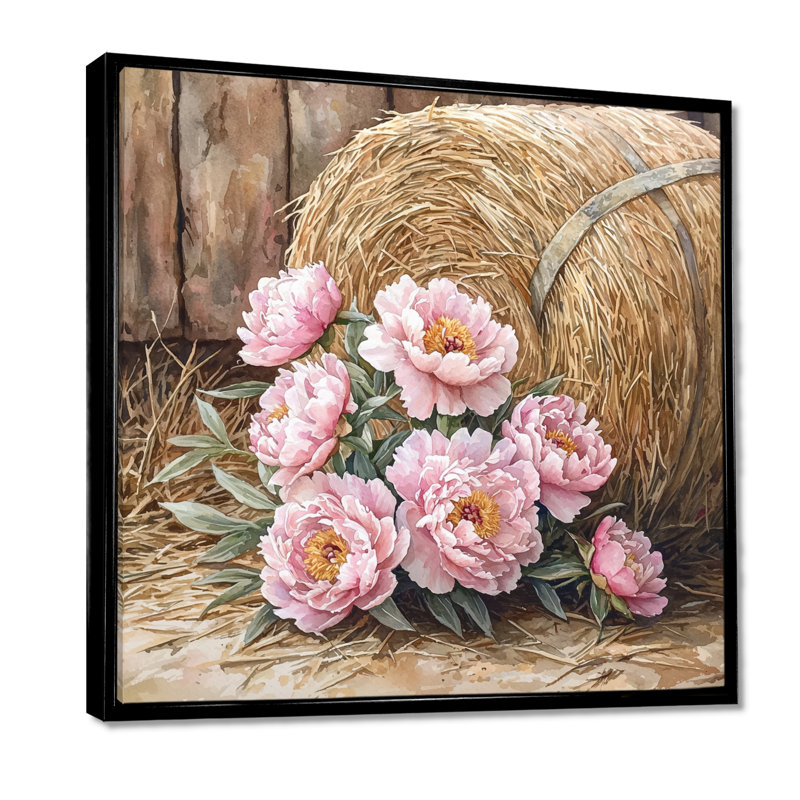 Britton - Floral Wall Art, Floater Framed Print, Black, 16" H x 16" W