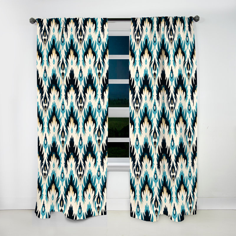 Ikat Symphony de Black Urban Industrial - rideau rétro - velours obscurcissant - 1 panneau, L 52 po x L 120 po