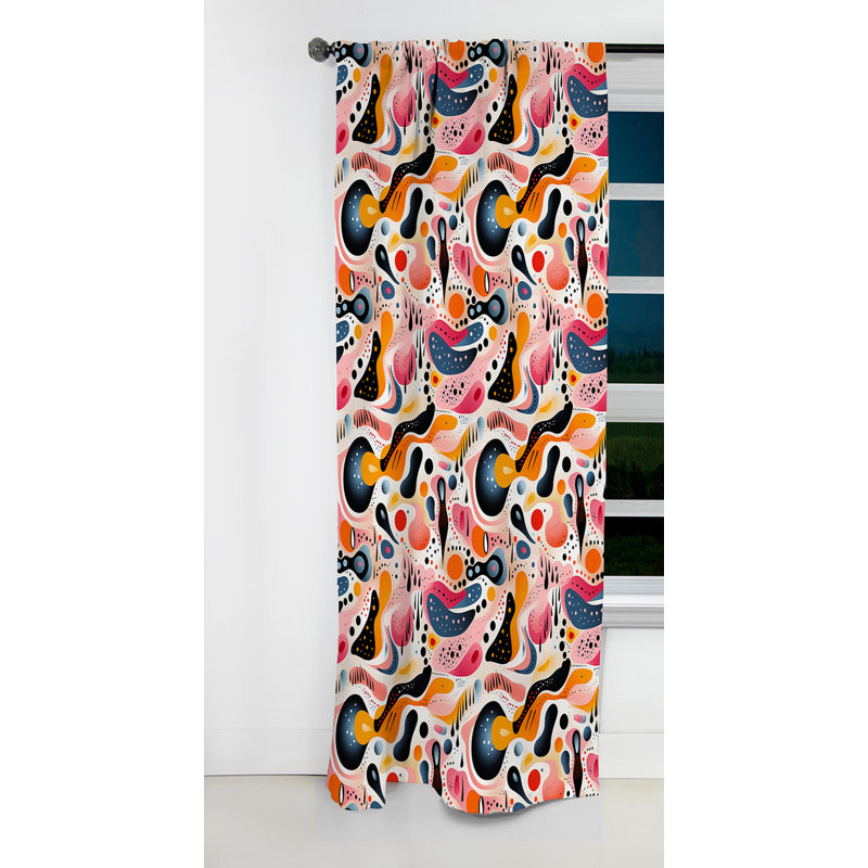 Rideau occultant Mid-Century à motif géométrique pastel Mid-Century I - 1 panneaux, L 52 po x L 108 po