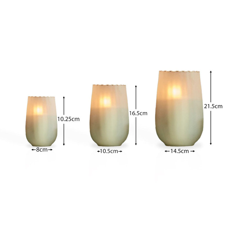 Danterius Glass Tabletop Tealight Holder, Frosted