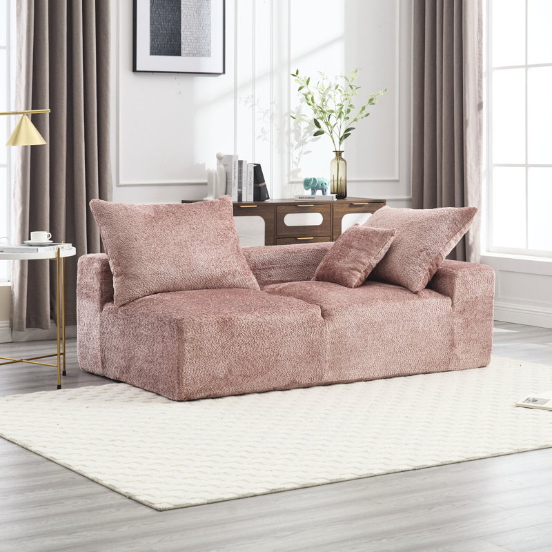 Tissu chenille avec une structure flexible et adaptable de longue durée de vie, Rose, H 29,43 po x l 29,91 po x P 29,57 po