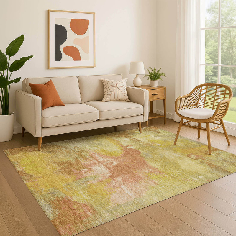Premium Machine Washable Bucz AMF1738 Modern Rug, Rectangle 3' x 5'