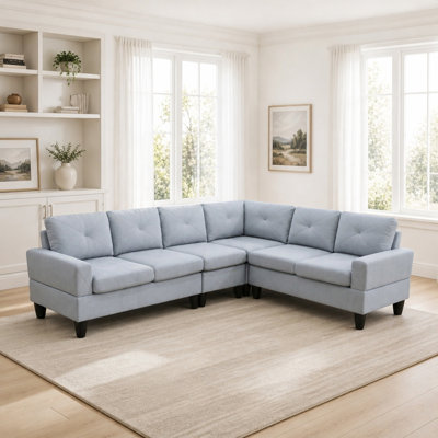 Canapé modulaire en L Massa Calico 4 pièces 95,5 po x 75 po