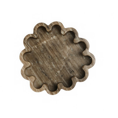 Montana Organic Shaped Marble Ribbed Brown Tray