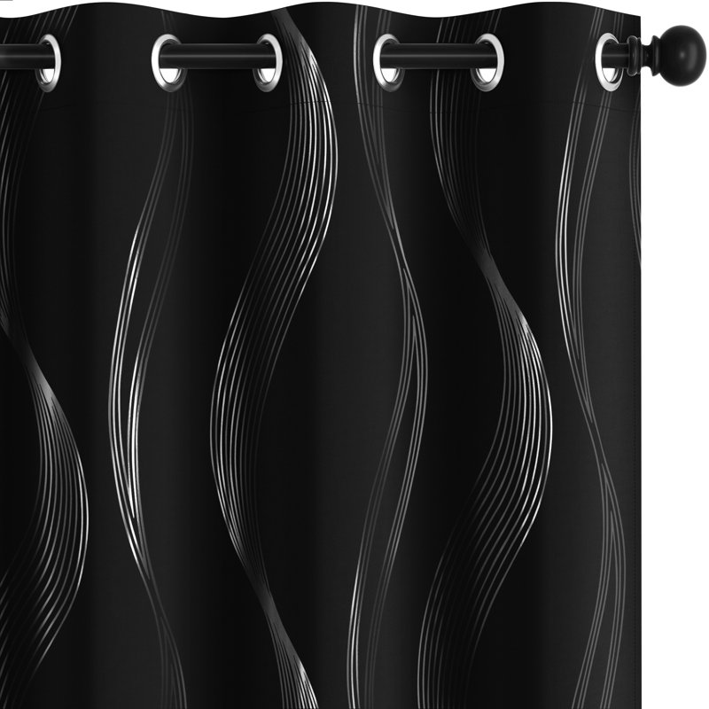 Rideaux occultant et isolant Spurgh, L 52 po x L 45 po, Noir