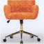 Chaise de bureau artificielle avec base en métal, chaise de bureau pivotante et chaise de coiffeuse-649112978