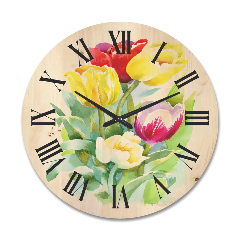 Horloge murale Bouquet de tulipes, Très grand