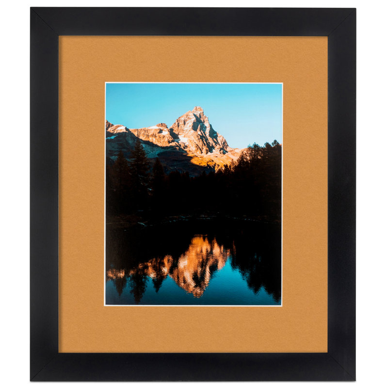 Cadre pour photo simple 5 "x 5" en bois mat, Ambre