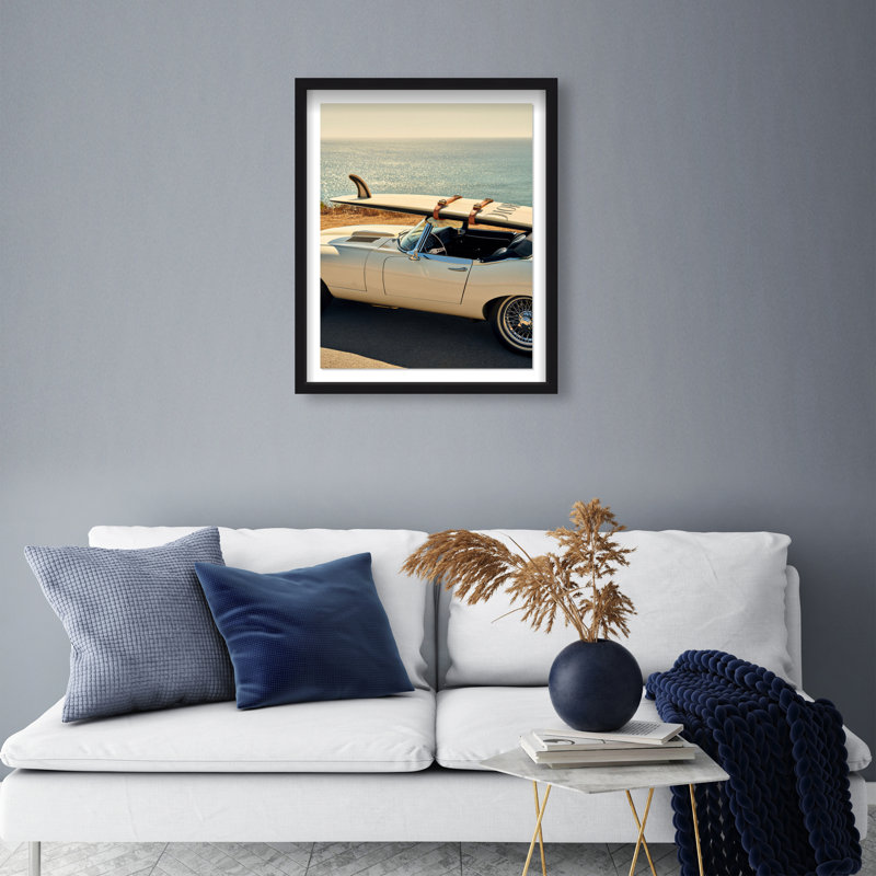 Board on Jaguar II Shadowbox Transportation Print by Oliver Gal, Black Frame, 16 x 20, 21.5"H x 25.5"W, Black Shadowbox
