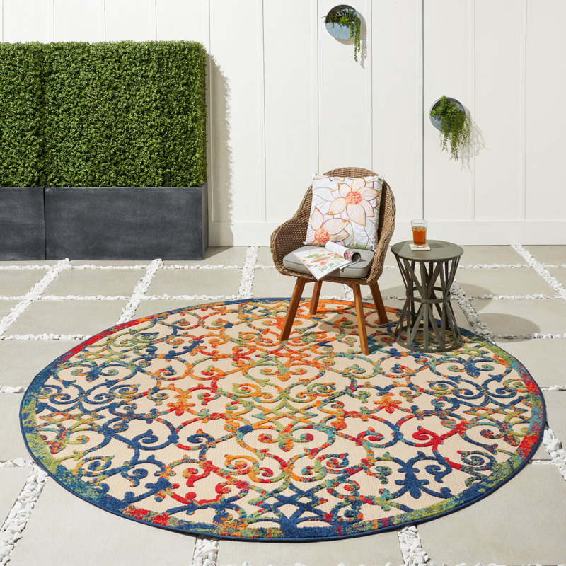 Tapis intérieur / extérieur Eaglin, Rond 5 pi 3 po