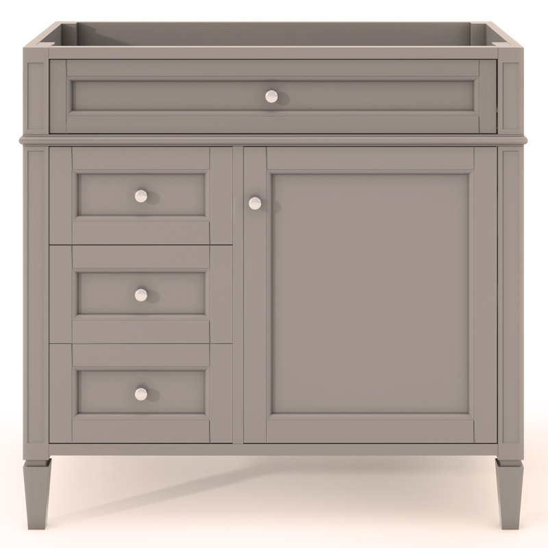 Meuble-lavabo de 36 po sans lavabo supérieur, armoire de rangement moderne avec 2 tiroirs et un tiroir rabattable, structure en bois massif