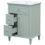 Meuble-lavabo 24 po avec lavabo, meuble-lavabo avec un tiroir rabattable et deux tiroirs, tablette réglable, bois massif et panneau de fibres à densité moyenne, vert