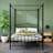 Metal Four Poster Canopy Platform Bed-951632832-951632839