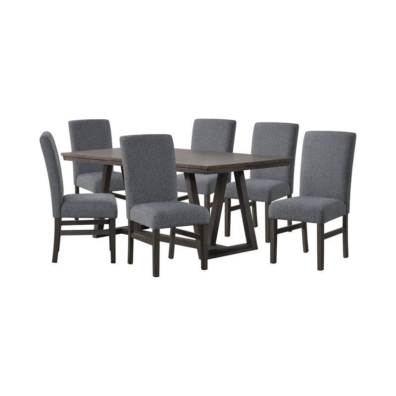 Pendergrass Dining Table And Chairs, Gray, 7 Pieces: Table, 6 Chairs