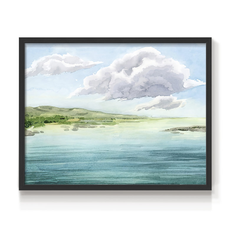 Transparent Lagoon II - reproduction encadrée - réversible, H 8 po x l 10 po, Noir, noir, noir, noir