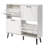 Barn Door 4 Flip Black Handles Glued Particleboard Embossed Natural Legs Shoe Cabinet 41.7In-1660010319