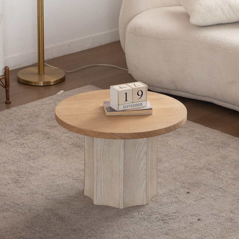 Ensemble de tables basses gigognes 2 pièces Retro, Bois naturel