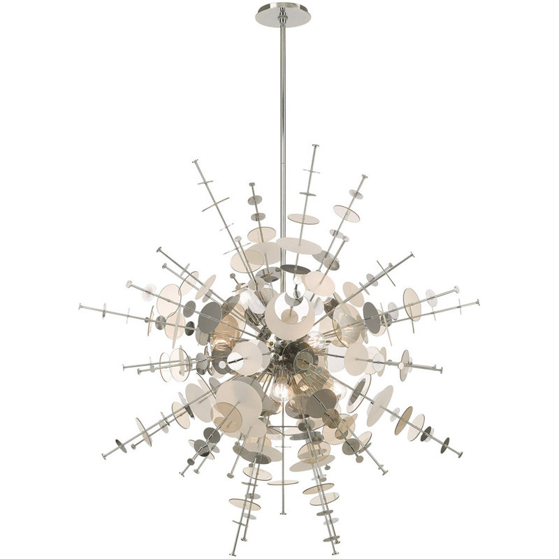 Luminaire suspendu sphère 12 lumières, Argent