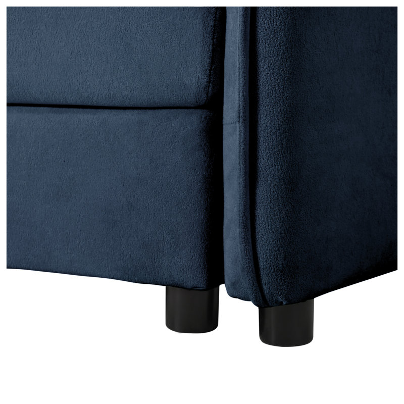 Canapé modulaire en chenille moderne avec repose-pieds - canapé en L bleu pour salon et appartement, Bleu