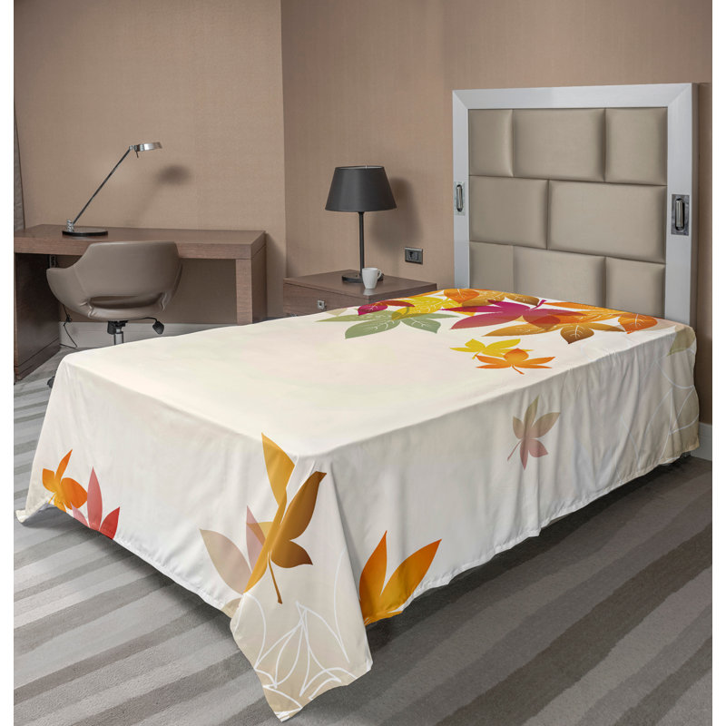 Multicolore Ambesonne, Drap plat pour lit simple