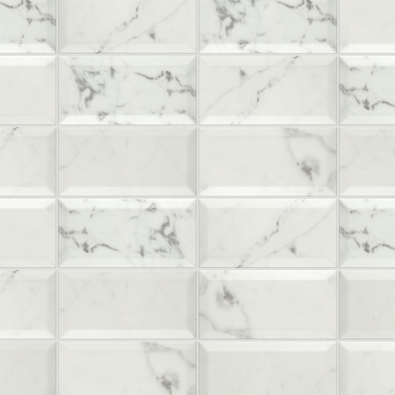 Classico Carrara 3" x 6" Ceramic Stone Look Subway Tile