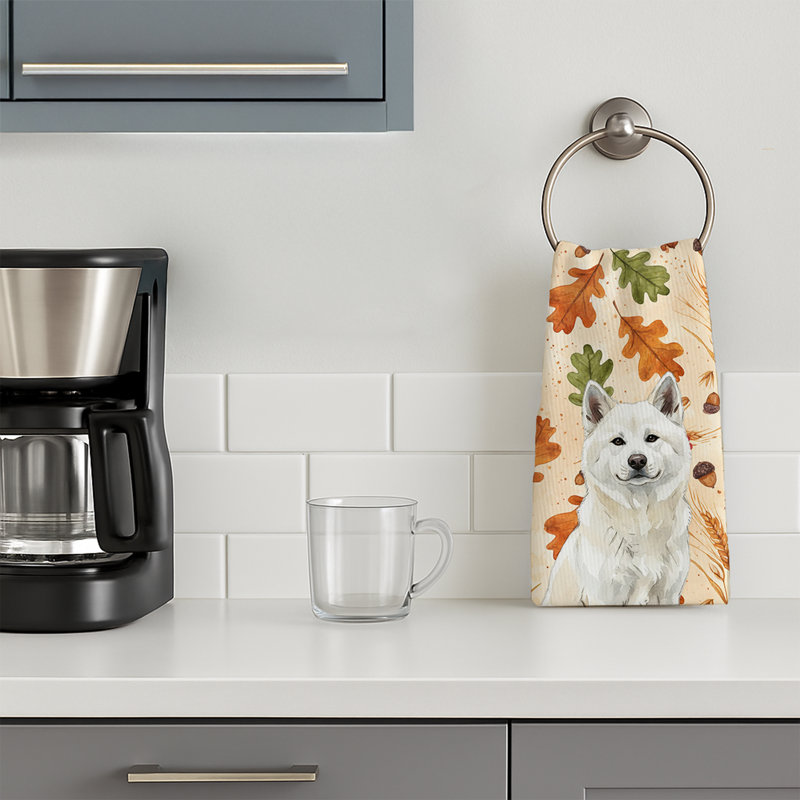 Serviette blanche Akita, Akita blanc