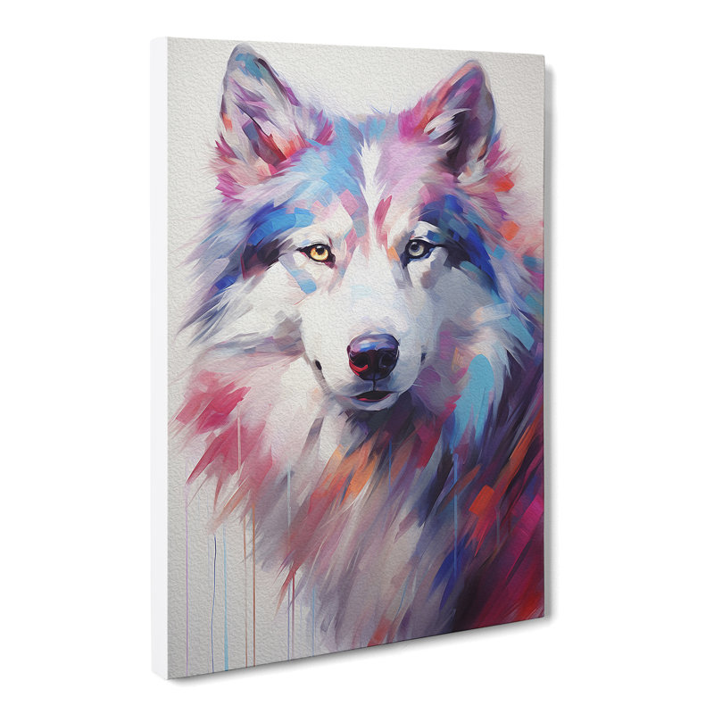 Husky Gestural No.3 - Wrapped Canvas, 60cm H x 40cm W x 3cm D