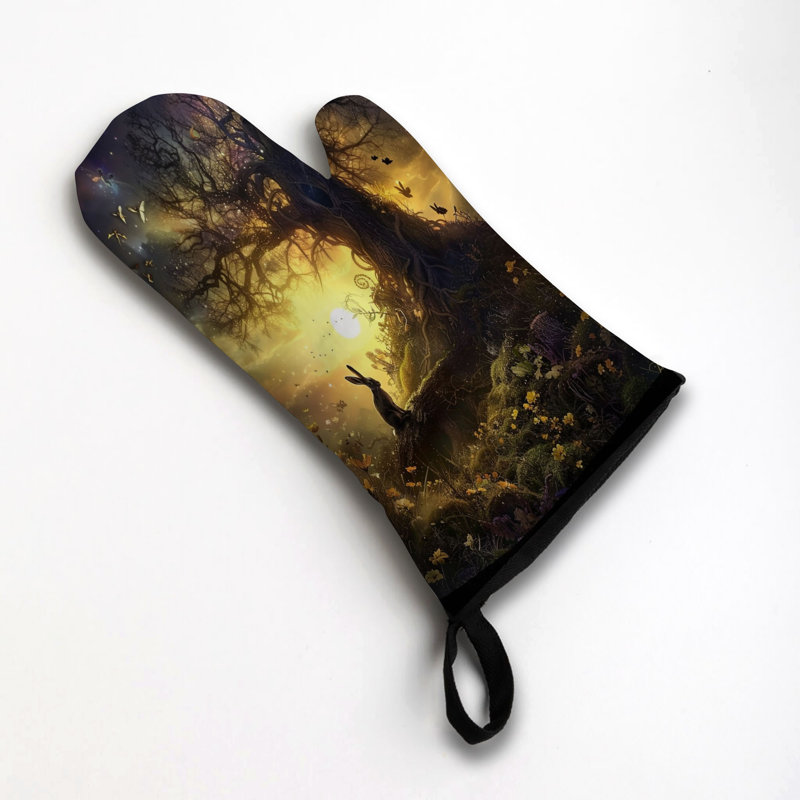 Abstrait forêt Fantasia Oven Mitt