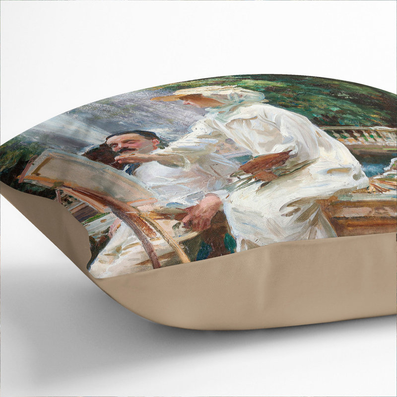 The Fountain, Villa Torlonia Scatter Cushion, Stone, 55cm H x 55cm W x 20cm D