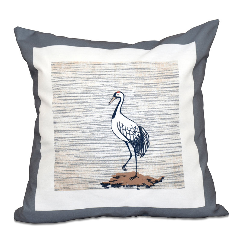 Housse de coussin carré d’extérieur à imprimé animal Sandbar, 16 po x 16 po, Gris