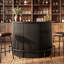 Table de bar à 4 niveaux, table de bar moderne de 119 cm (47 pouces) de hauteur comptoir, meuble bar en forme d'arc avec repose-pieds en métal