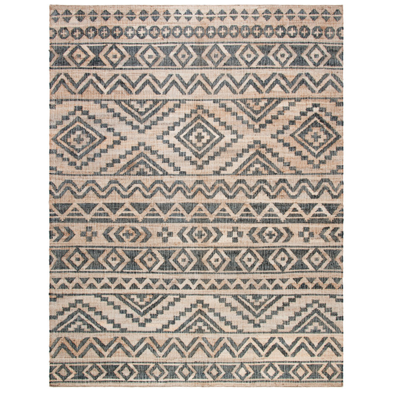 Haywa Hand Loomed Jute, Cotton Southwestern Rug, Rectangle 8' x 10'