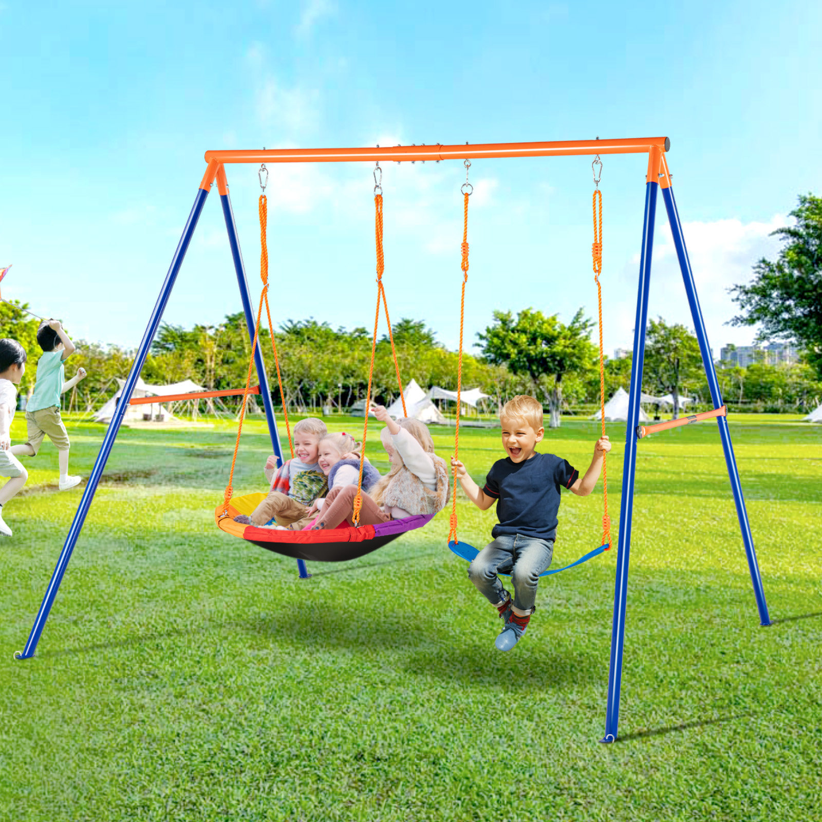 VEVOR Steel Swing Set with 2 Swing(s) - Wayfair Canada