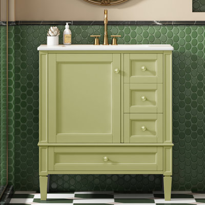 Meuble-lavabo simple 30 po avec comptoir en céramique