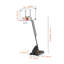 Système de cerceau de basketball portatif réglable de 54 pouces, but d'extérieur / intérieur de 7,6 à 10 pieds de hauteur avec roues et base remplissable