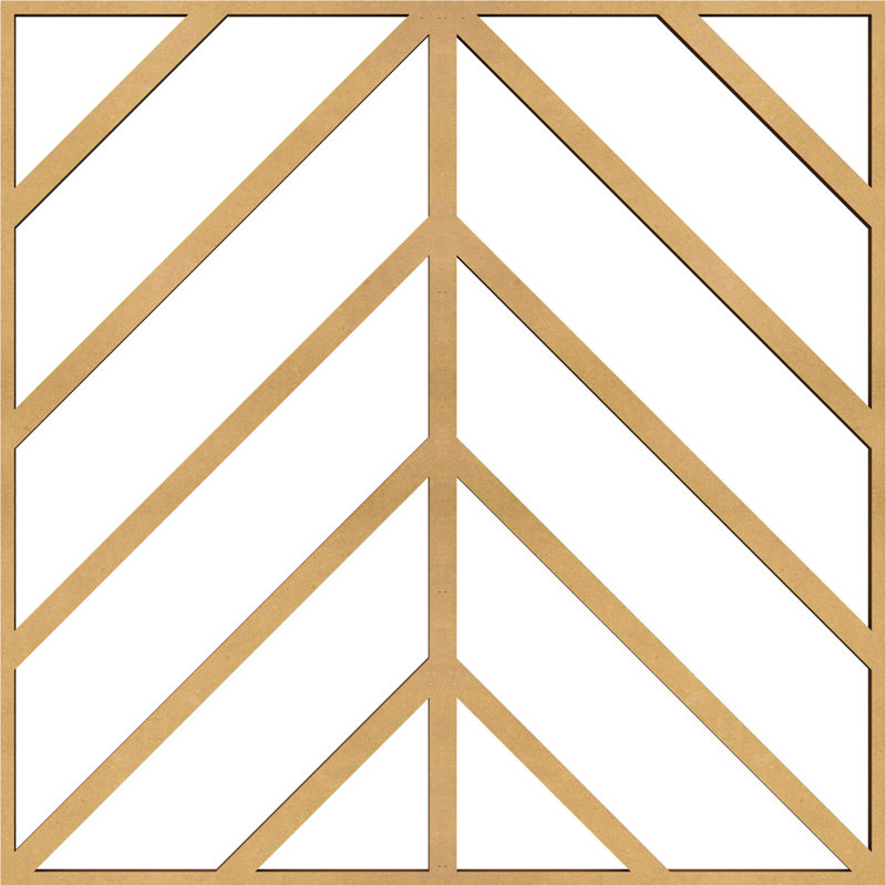 Panneaux muraux en bois Genoa, H 11 3/8 po x l 11 3/8 po x P 3/8 po, Bois