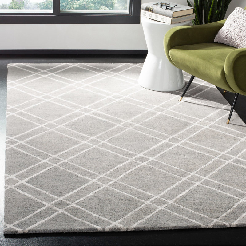 Milroy Hand Tufted Wool Geometric Rug, Rectangle 8' x 10'