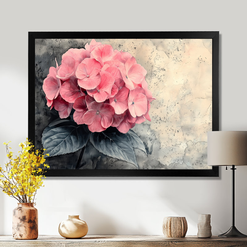 Drinel Hydrangea In Vintage Light I - Hydrangea Wall Art, Reproduction encadrée d'une seule photo, H 30 po x l 40 po