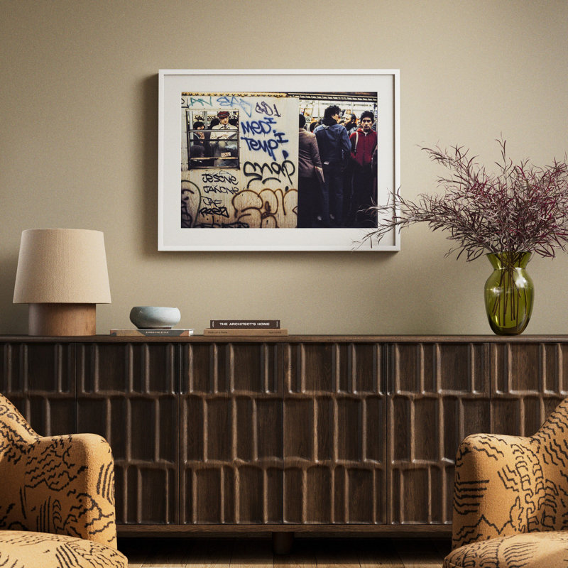 New York City Subway By Barbara Alper, W 48" x H 36", White Maple