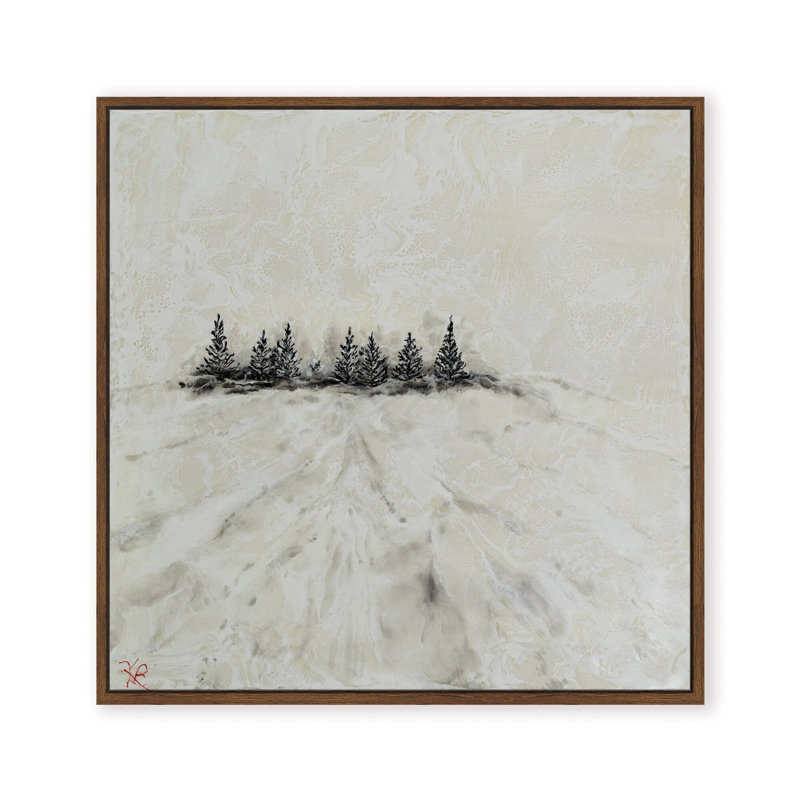 Nature Inspired "Frosted Horizon" Canvas Wall Art By , 12" H x 12" W, Framed Canvas, White