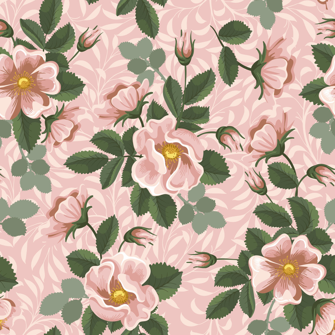 Bolebroke Floral Background von Pazhyna - Leinwand Grafik