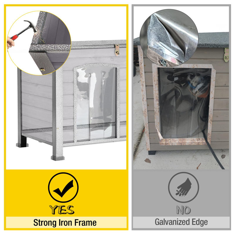 Doyla Portable Igloo Style Dog House, 33.4" H x 43.3" W x 29.4" D