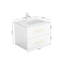 Meuble-lavabo mural 24 po avec lavabo en céramique, armoire de rangement à double tiroir blanc brillant avec poignée dorée