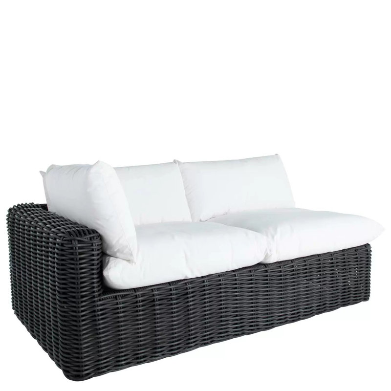 Montecito Woven Left Arm Facing Loveseat - Onyx, Avila Navy, Yes