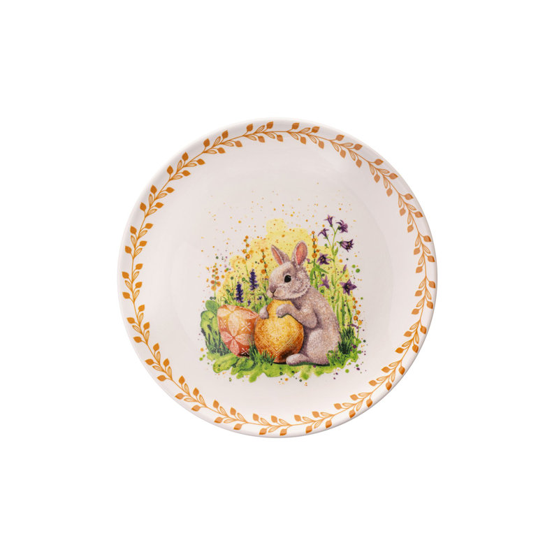 Ensemble de 6 assiettes élégantes de Pâques, 100% céramique, 10,0 x 10,0 x 1,0 po | Va au lave-vaisselle et au micro-ondes | Parfait pour les rassemblements des Fêtes et les fêtes, conception durable et élégante pour chaque table