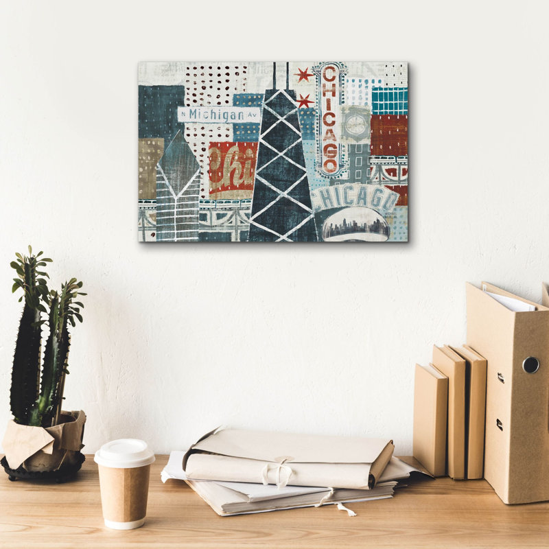 «Hey Chicago 3» par Michael Mullan, art mural sur toile, H 12 po x l 18 po x P 0,75 po