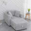 Fauteuil en fausse fourrure avec repose-pieds-210927390
